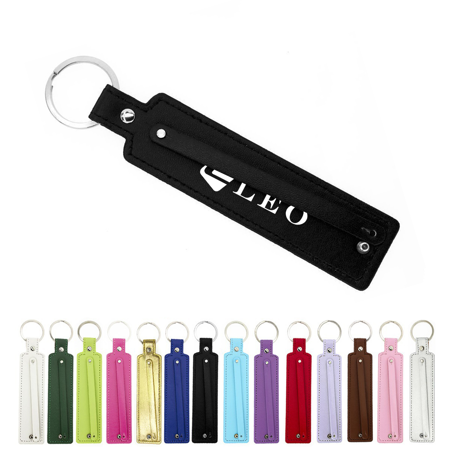 Loop Pu Leather Metal Keychain 7