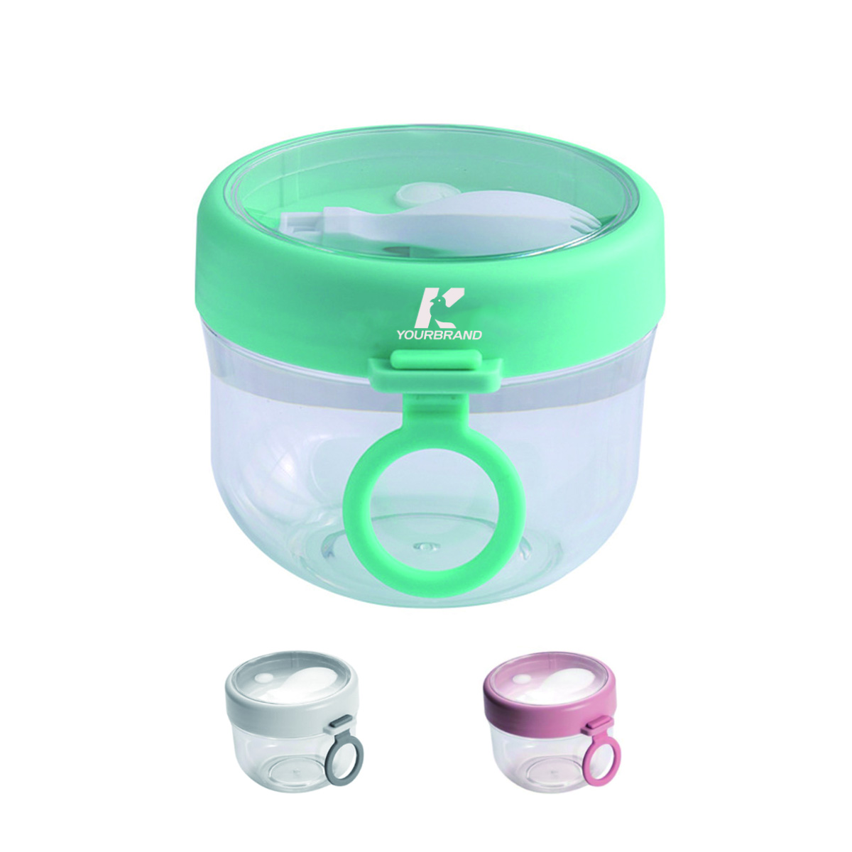 Portable salad bowl oatmeal yogurt breakfast cup with spoon 4