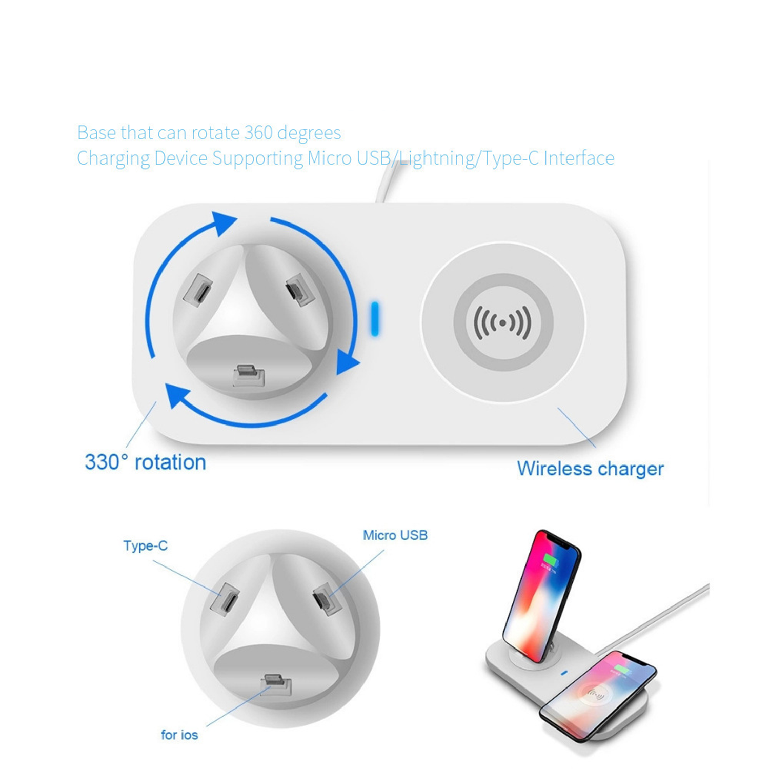3 in 1 Wireless Fast Charger Station 4