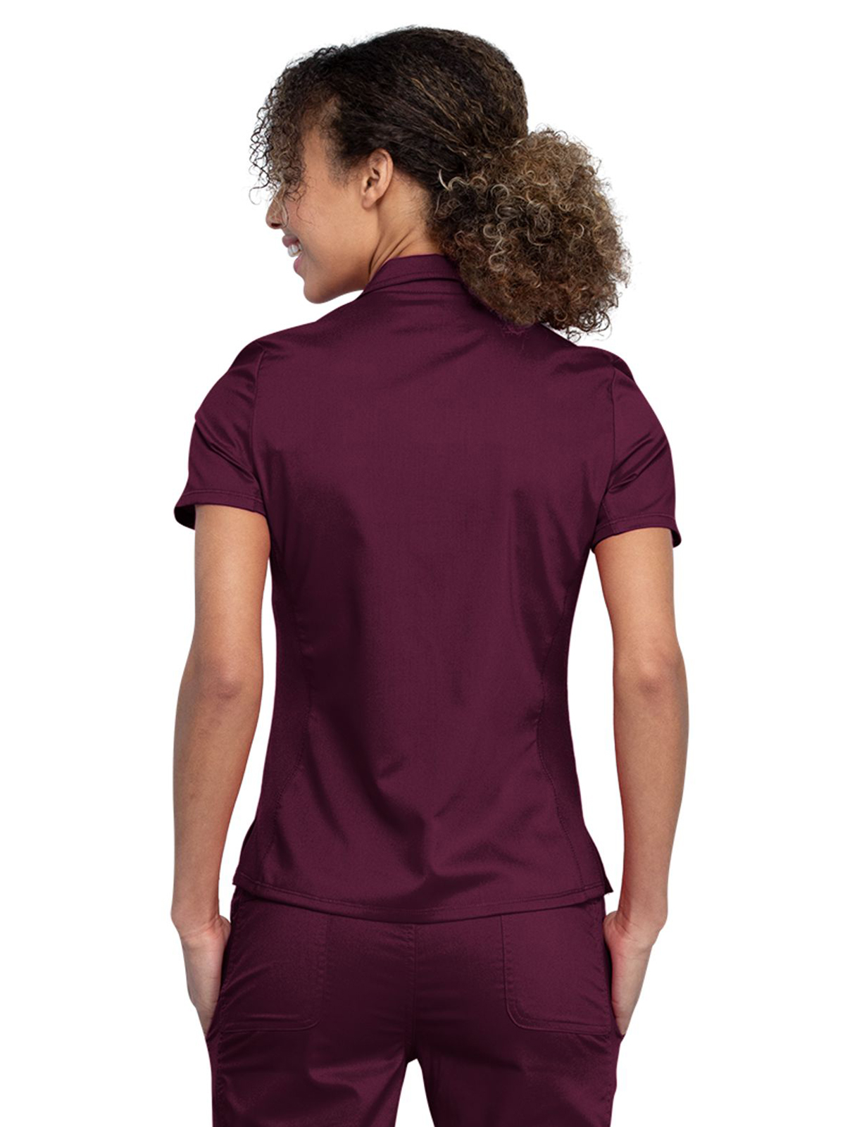 Cherokee - Workwear Revolution - Women's 1-Pocket Tuckable Snap Front Polo Shirt 11