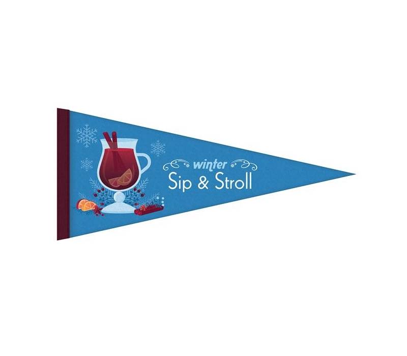 8" x 18" Full Color Felt Pennant Flag Banner with Strip 3