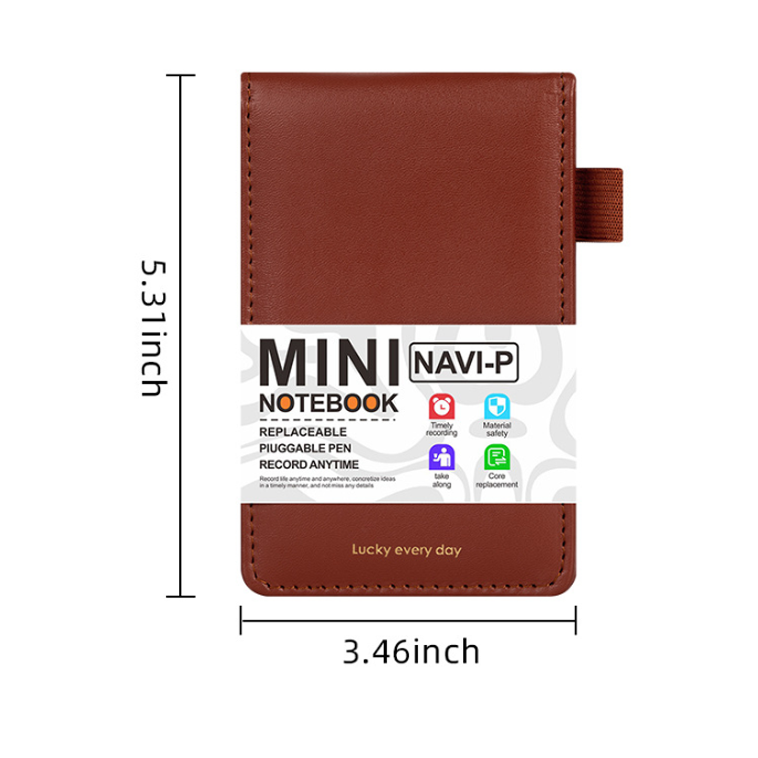 Imitation leather A7 portable multi pocket notebook 4