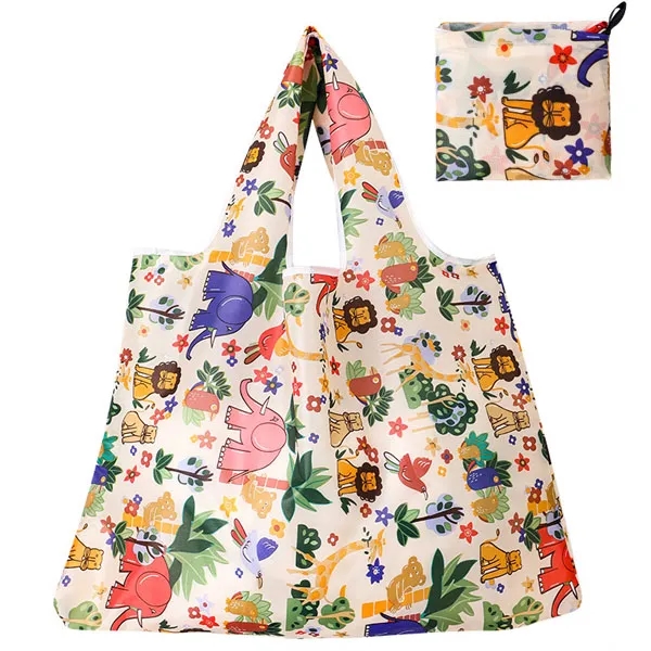 Extra-Large Reusable Foldable Grocery Tote Bags - Full Color 14