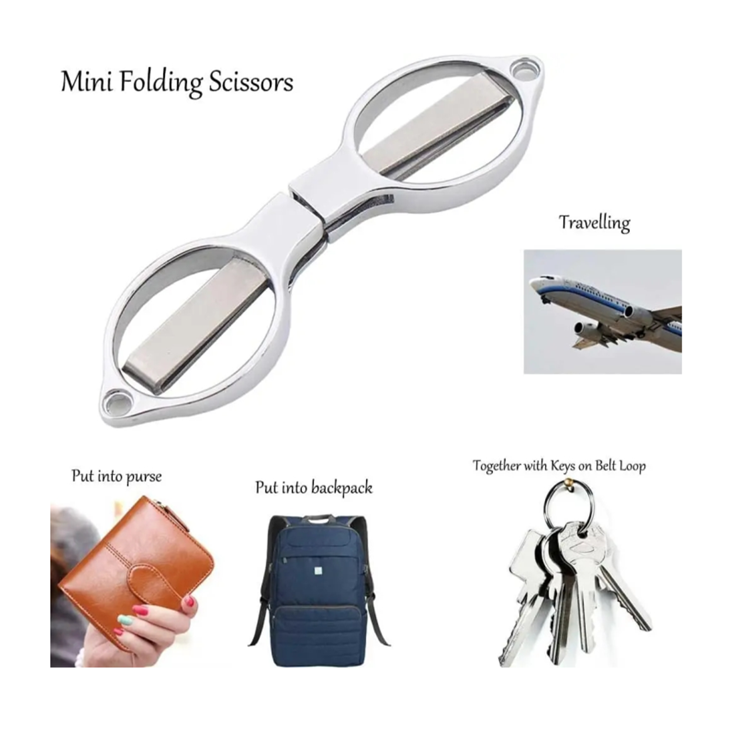 Mini Folding Scissors - Portable Multi-Tool w/ Metal Handle 8