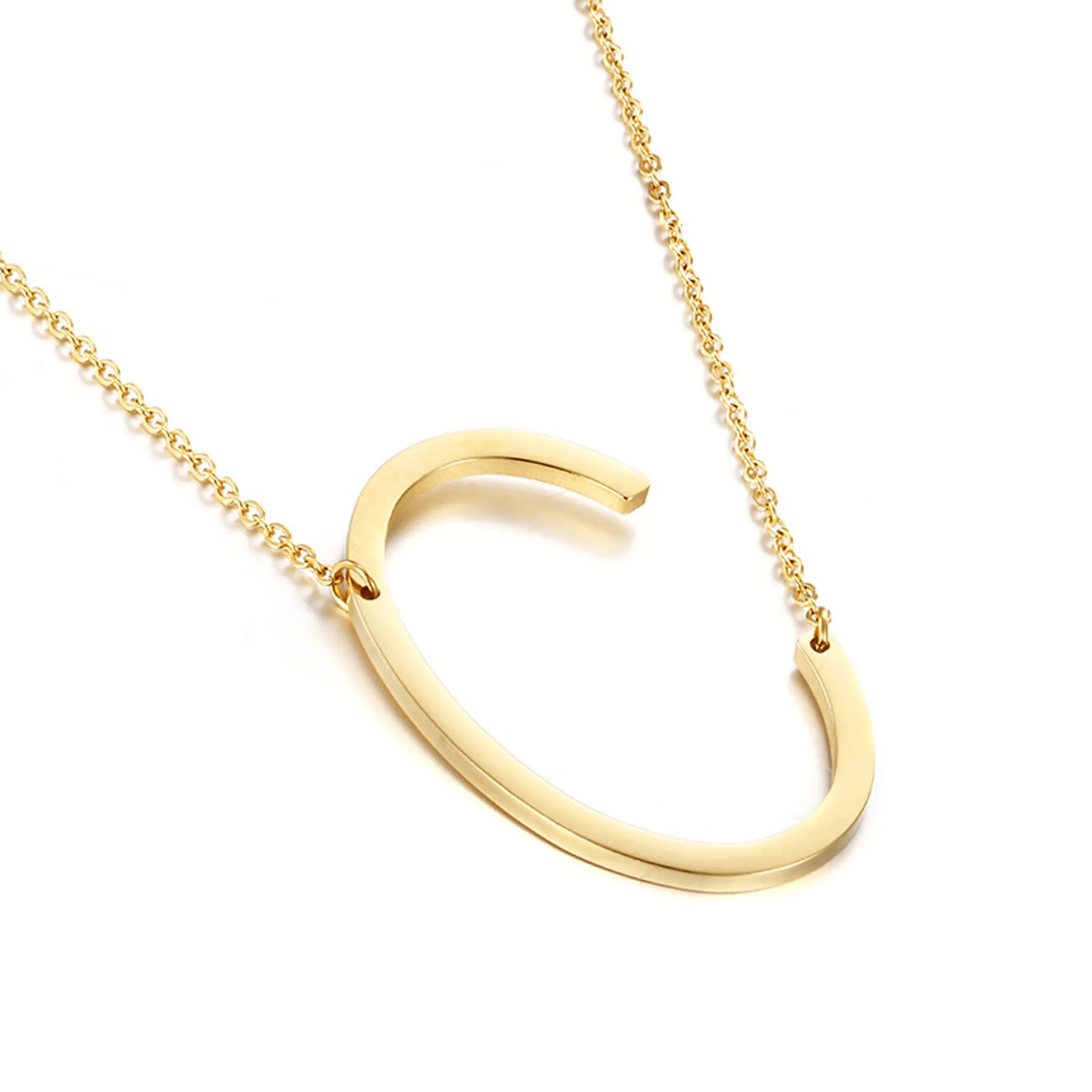 Minimalist Titanium Steel Alphabet Necklace 8