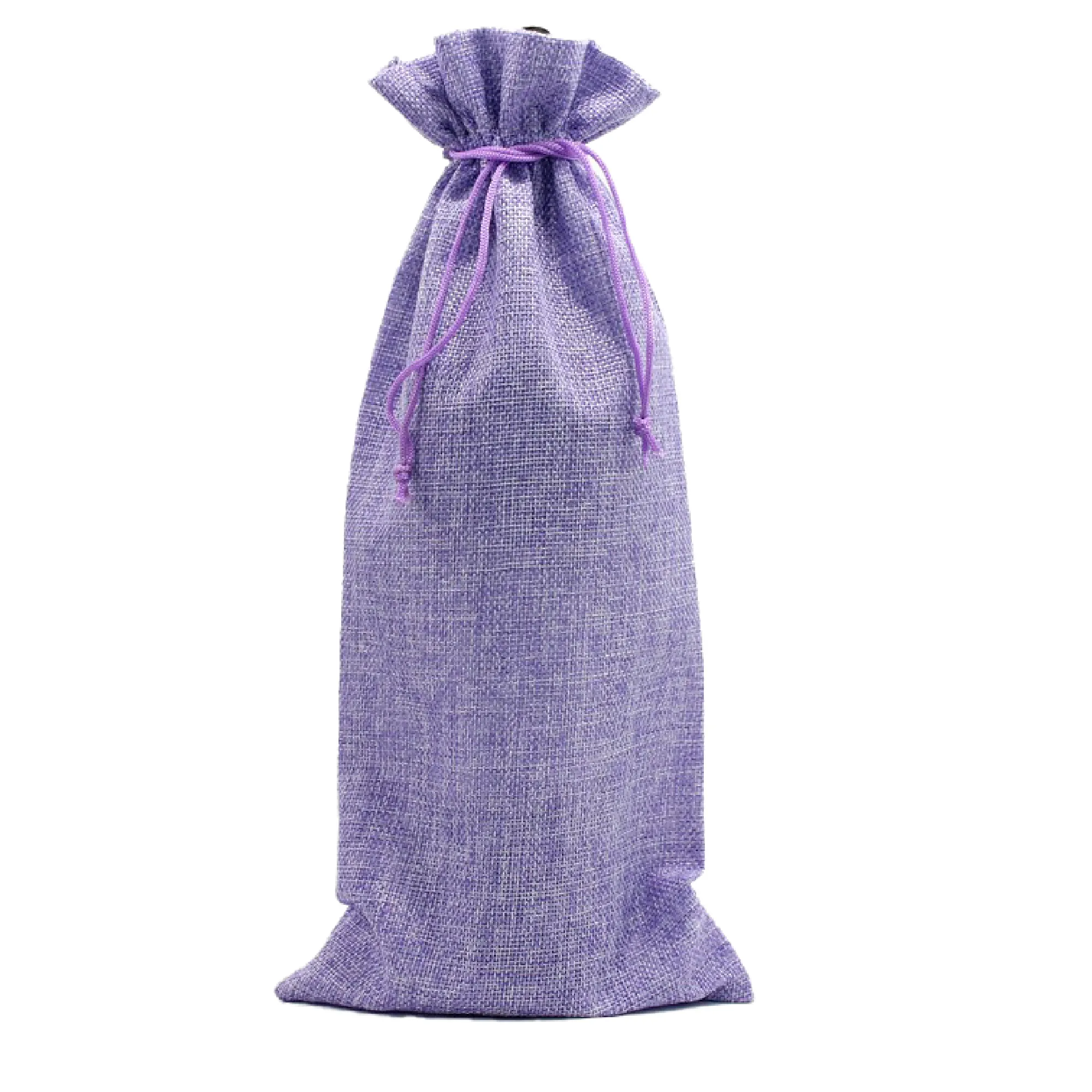 Burlap Drawstring Wine Bag Gift Tote Storage Sackcloth 3