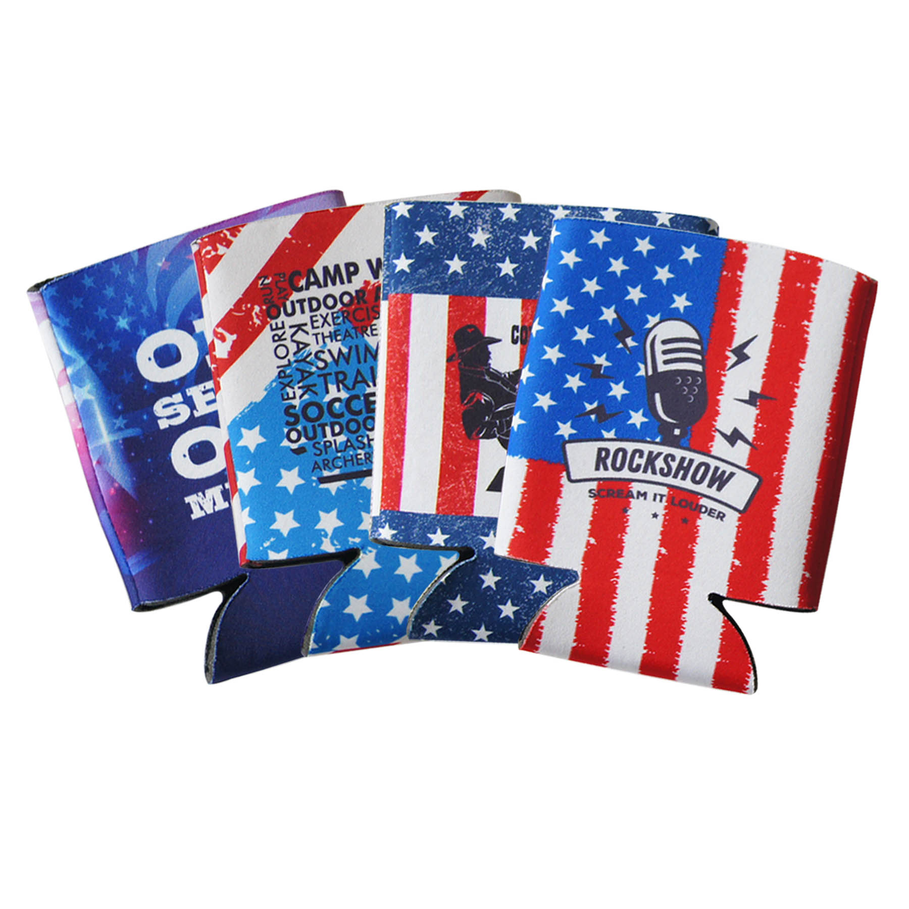 Free Shipping Flag Design Sublimated Collapsible Can Cooler 3