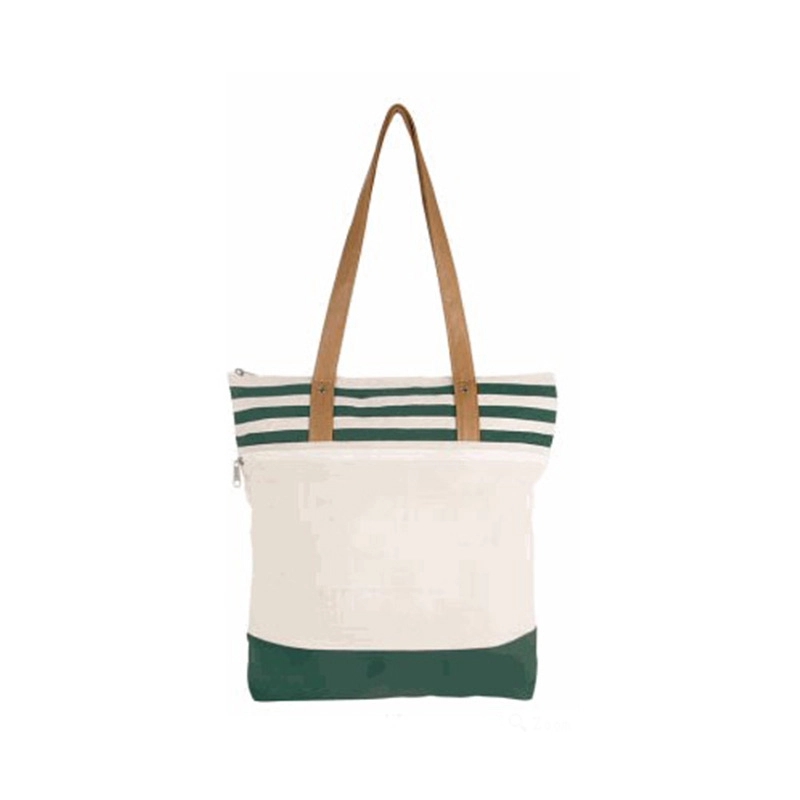 Beach Canvas Two-Tone Tote Bag, custom tote bag with logo imprint 2