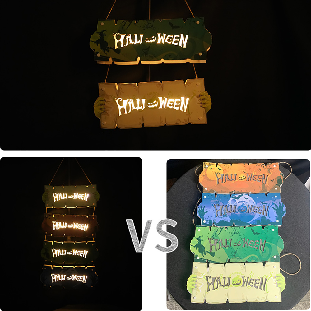 LED Halloween Doorplate Wall Pumpkin Lamp 4