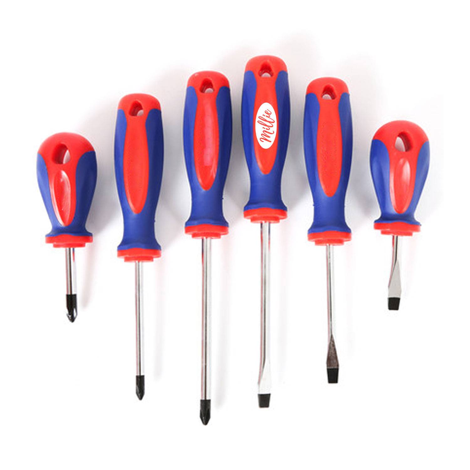 6pcs Magnetic Screwdrivers Set 3 Phillips and 3 Slotted Tips 1