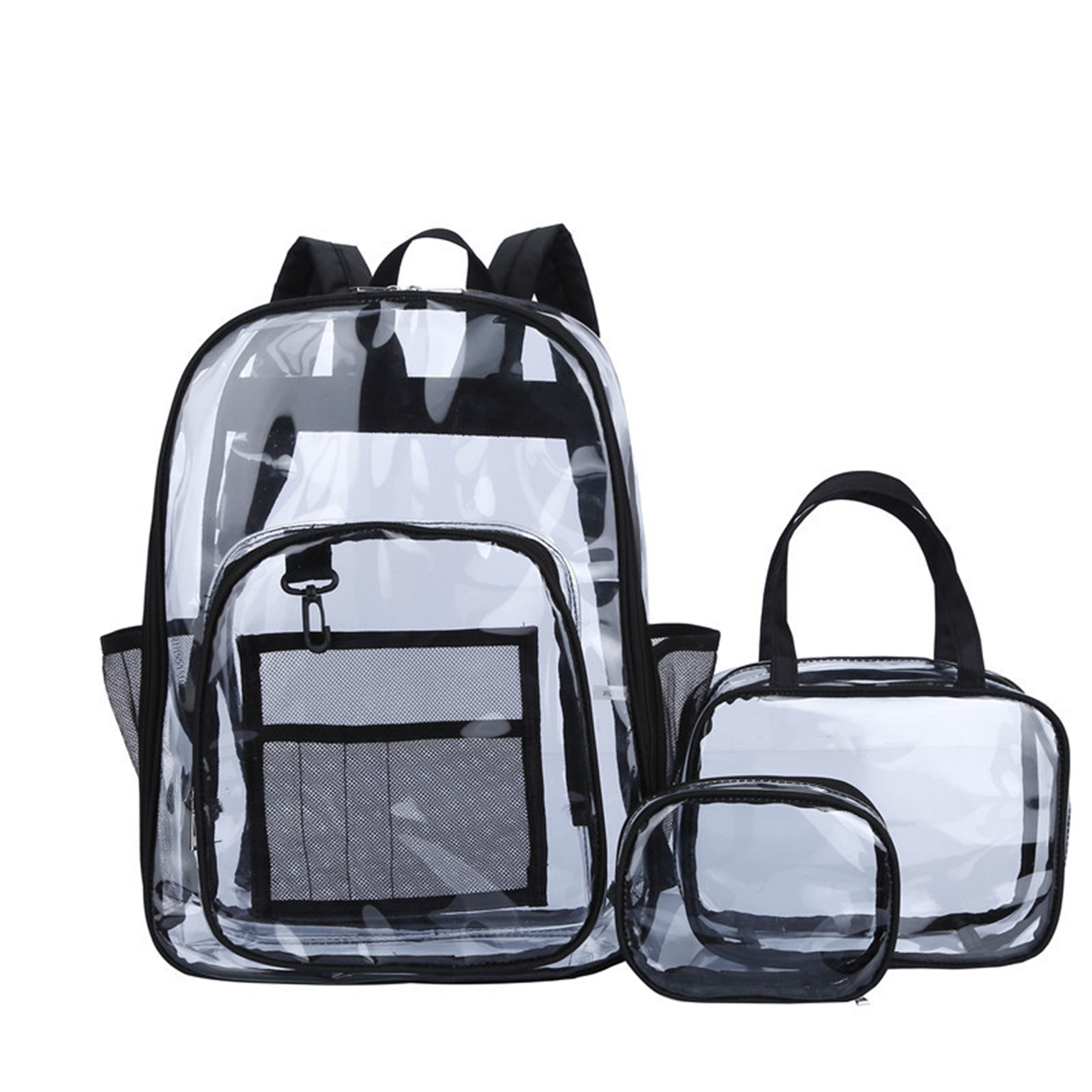 Transparent Clear Pvc With Mesh Pocket Backpack 3