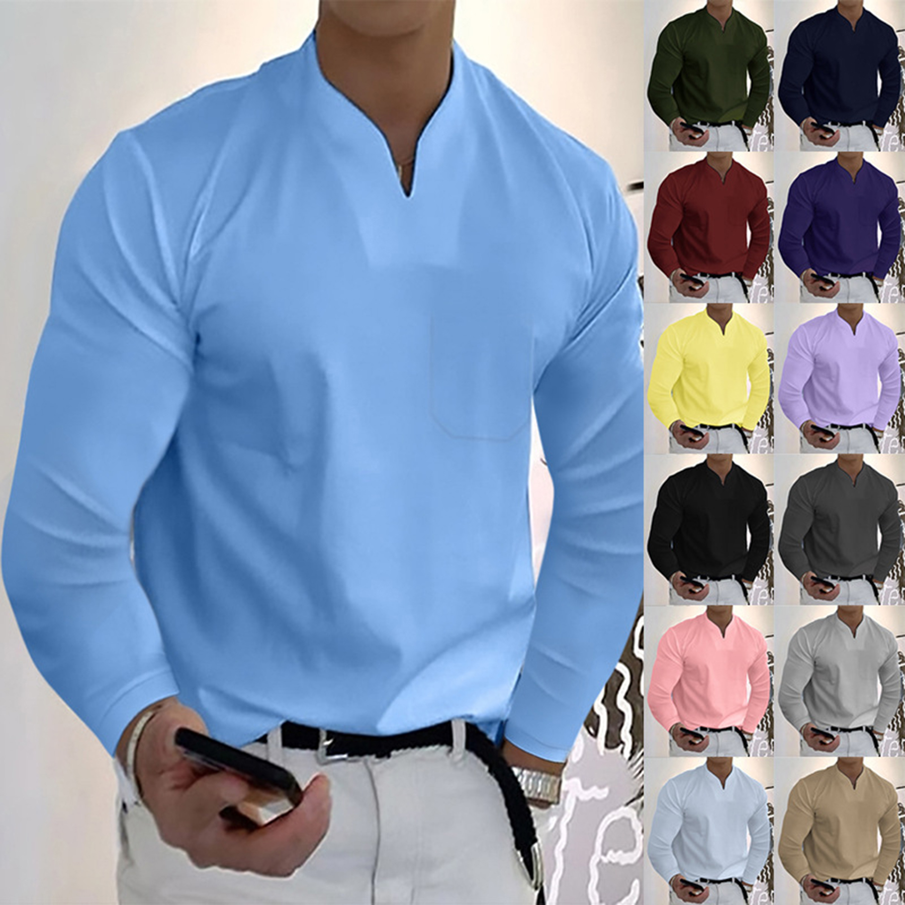 Mens Athletic V Neck T Shirts 2