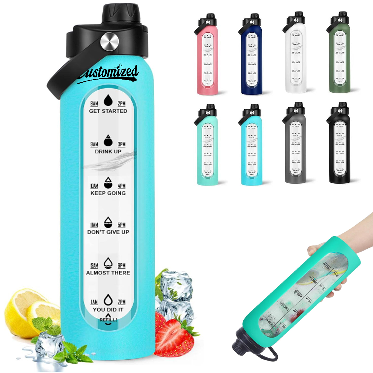 30oz Borosilicate Glass Water Bottle 4
