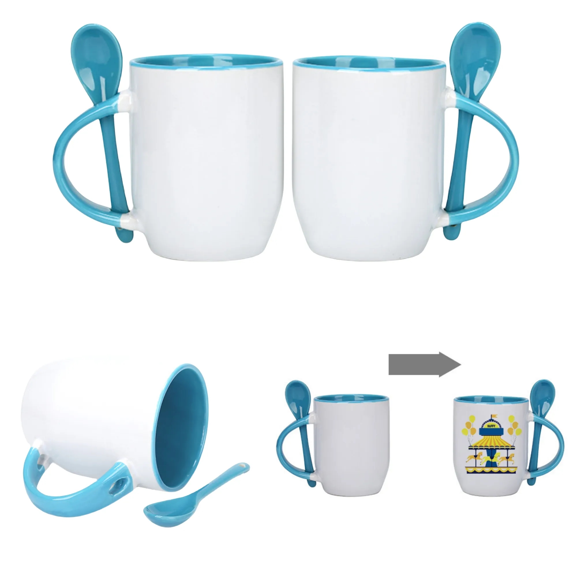 Heat-Transfer Coated Mug with Spoon 4