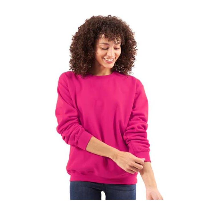 Adult Crewneck Sweatshirts - Pink S-XL 2