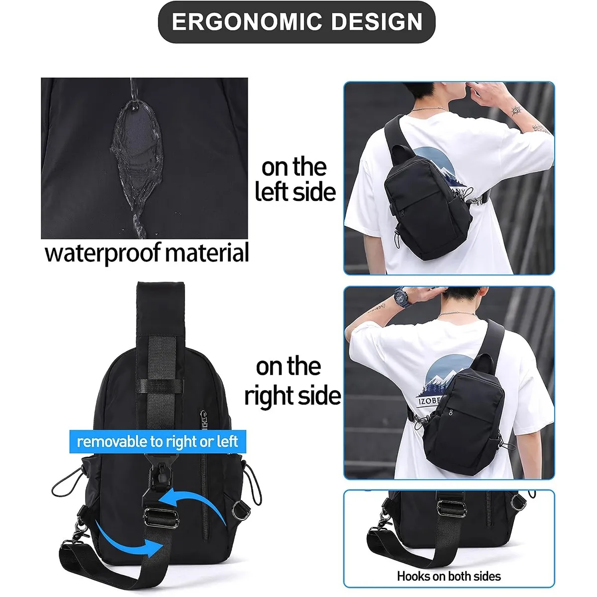 Small Lightweight Sling Crossbody Shoulder Bag With Usb Port 9