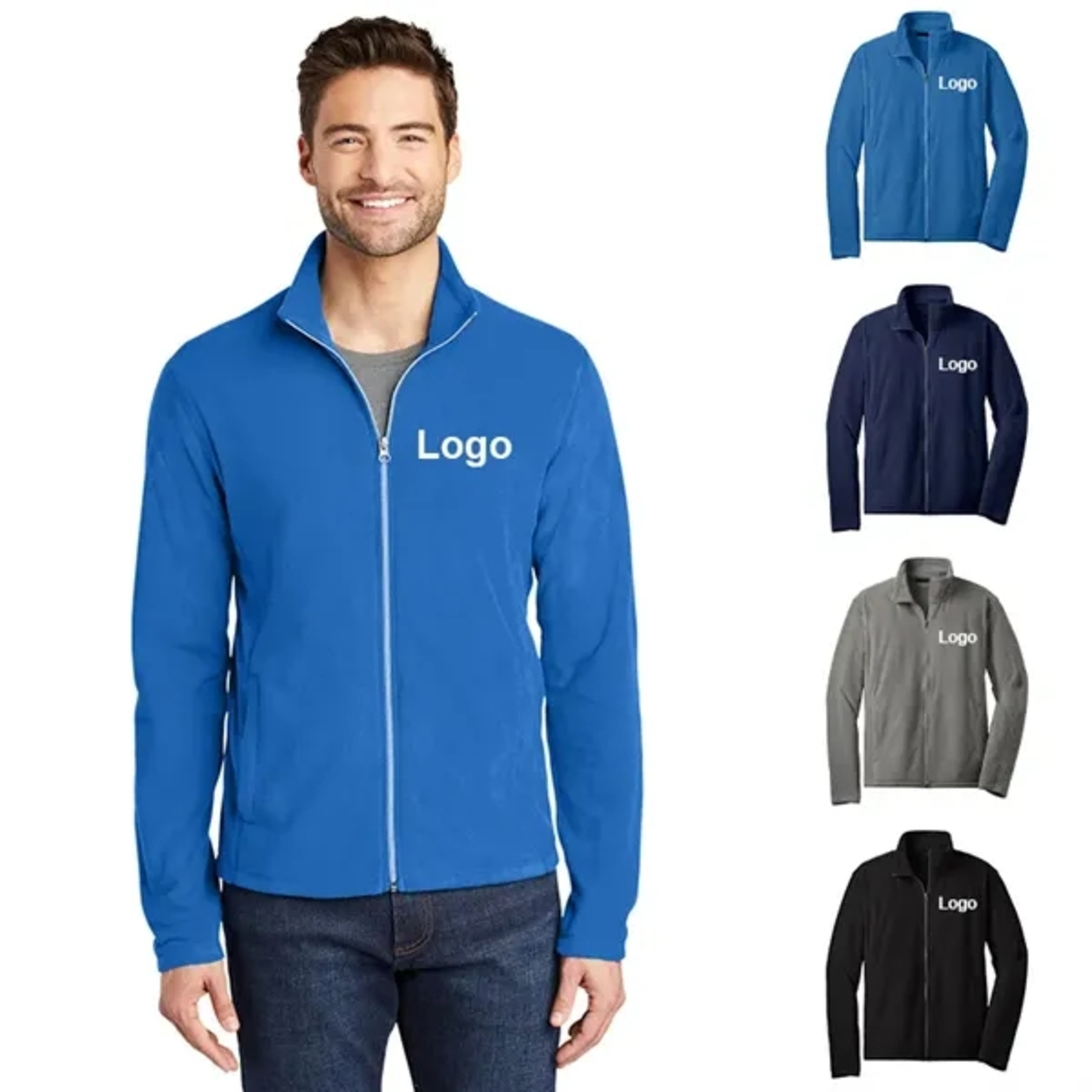 Full Zip Stand Collar Fleece Jacket
2