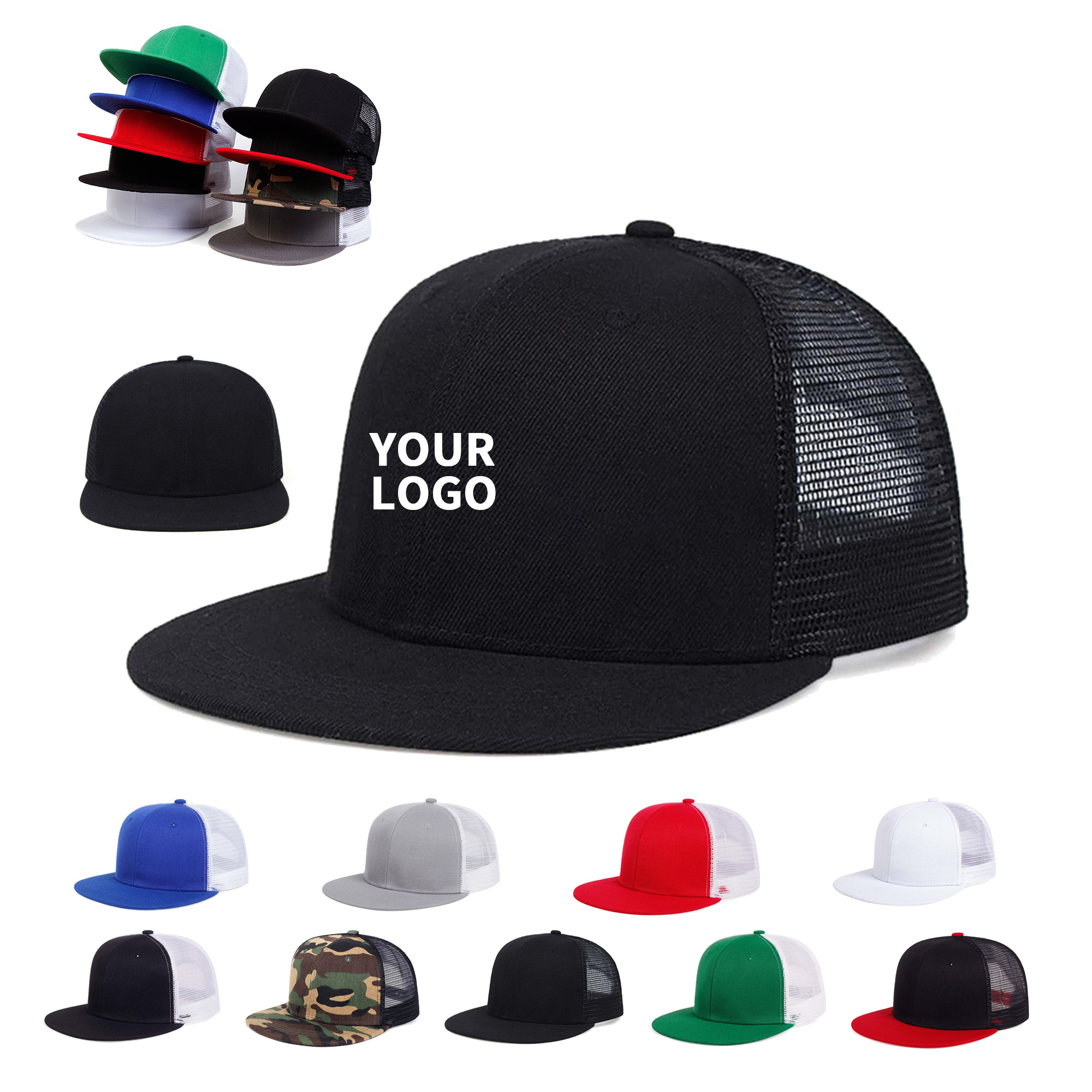 Six Panel Structured Trucker Cap With Mesh Back 10