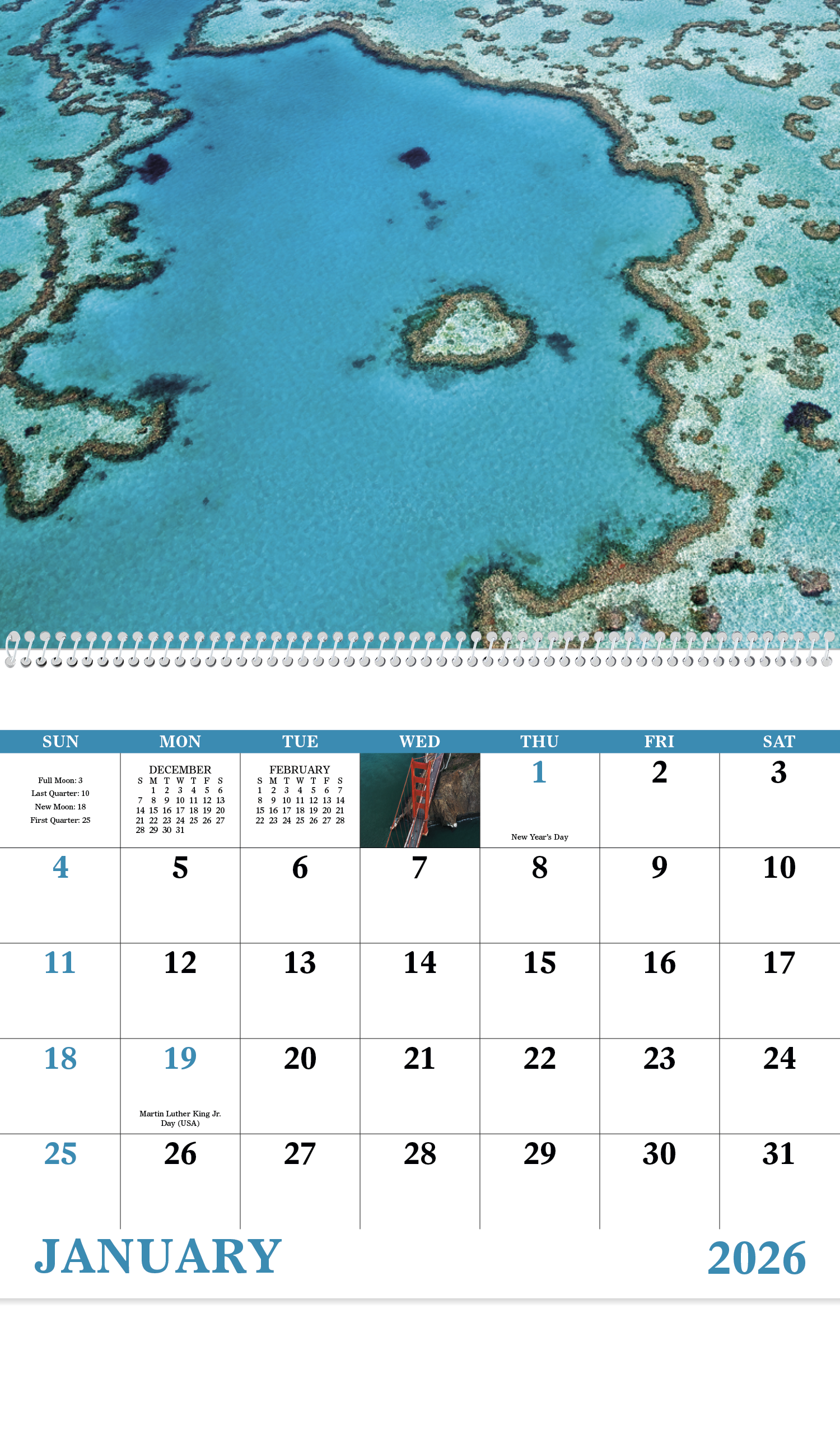 Good Value™ View from Above - Spiral Calendar 8