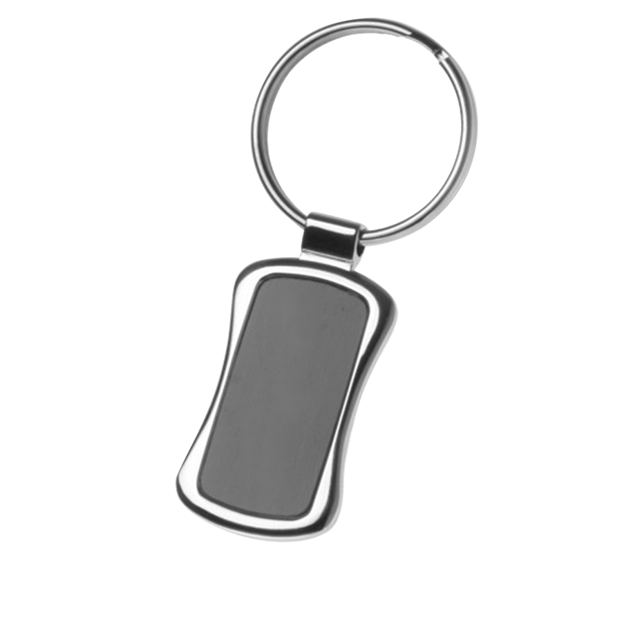 Black Chrome Engraved Metal Keychain