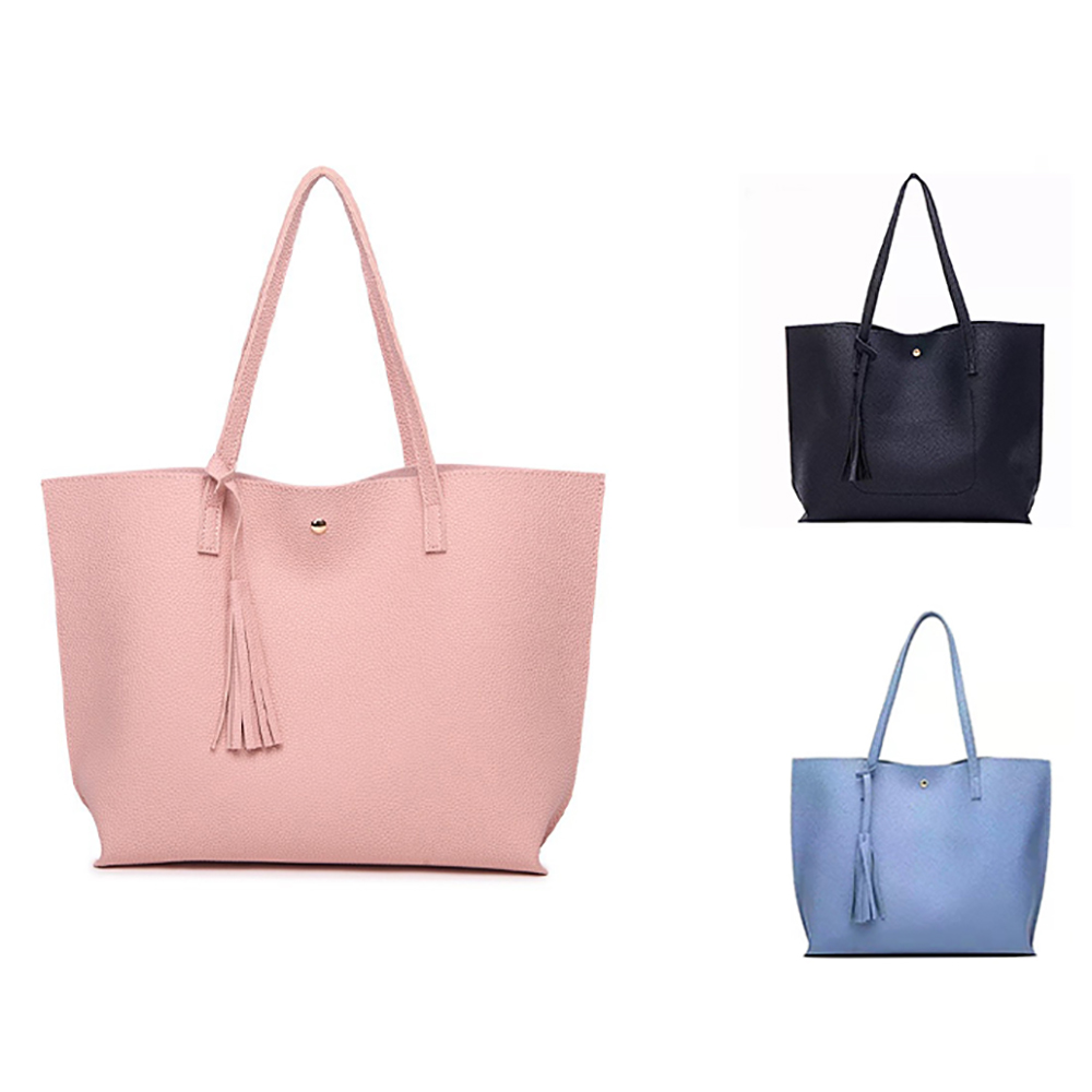 PU Leather Tote Shoulder Bag, custom tote bag with logo imprint 4
