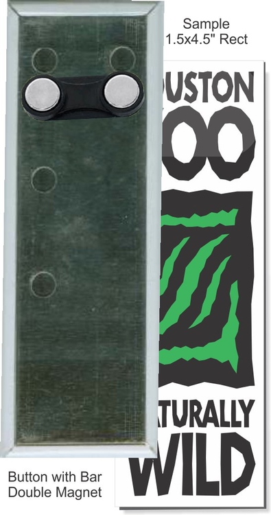 Bar Double Magnet 1 1/2 Inch X 4 1/2 Inch Rectangular Button 1