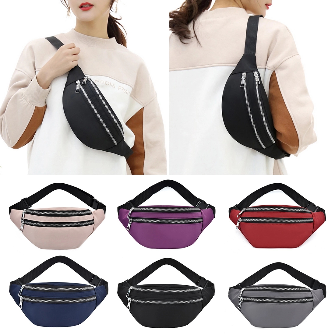2 Zipper Shoulder Purse Belt Tote bag 3
