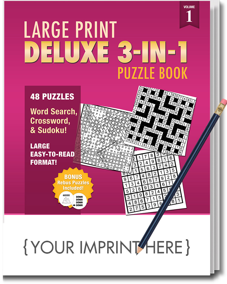 PUZZLE BOOK PACK - Deluxe Large Print 3-in-1 Puzzle Book Puzzle Pack 1