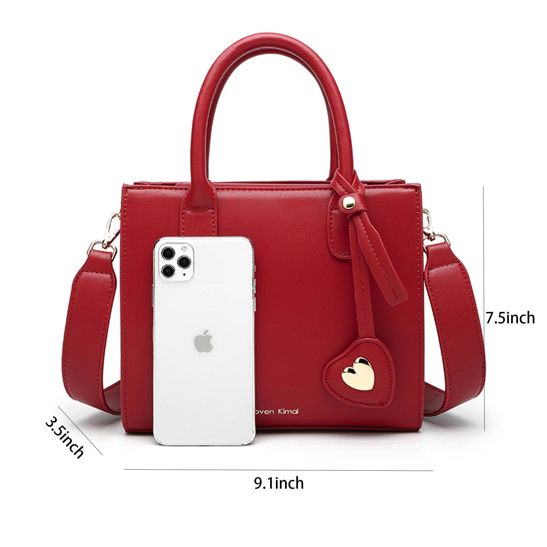 Red Pu Leather married messenger bag For women 5