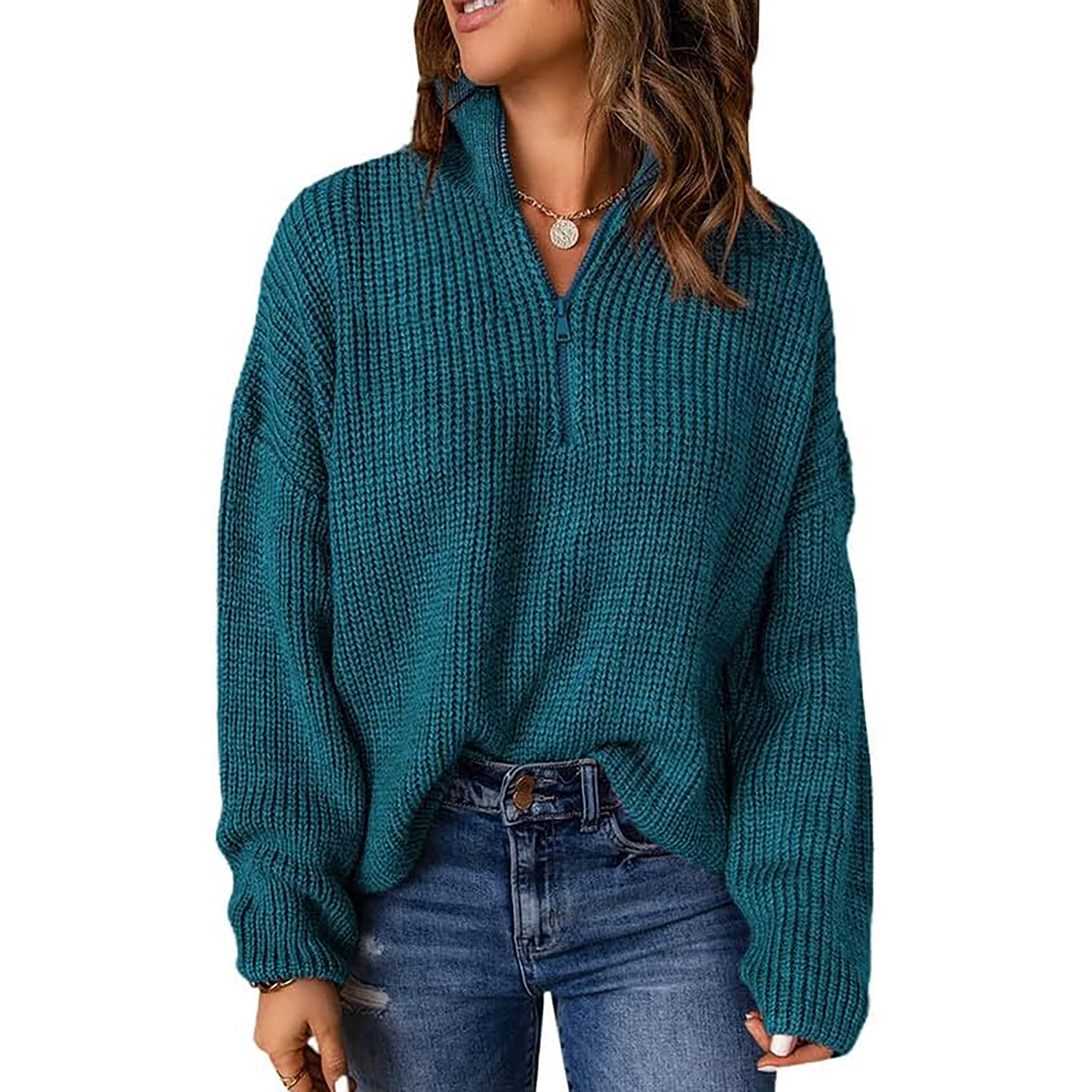 Women's 1/4 Zip Pullover Sweater 4