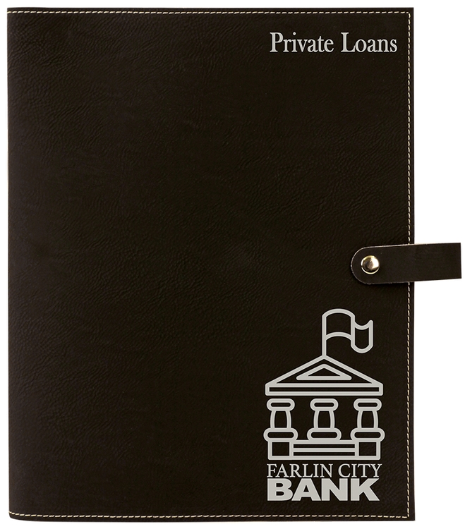 Custom Laser Engraved Black Leatherette Book Cover 1