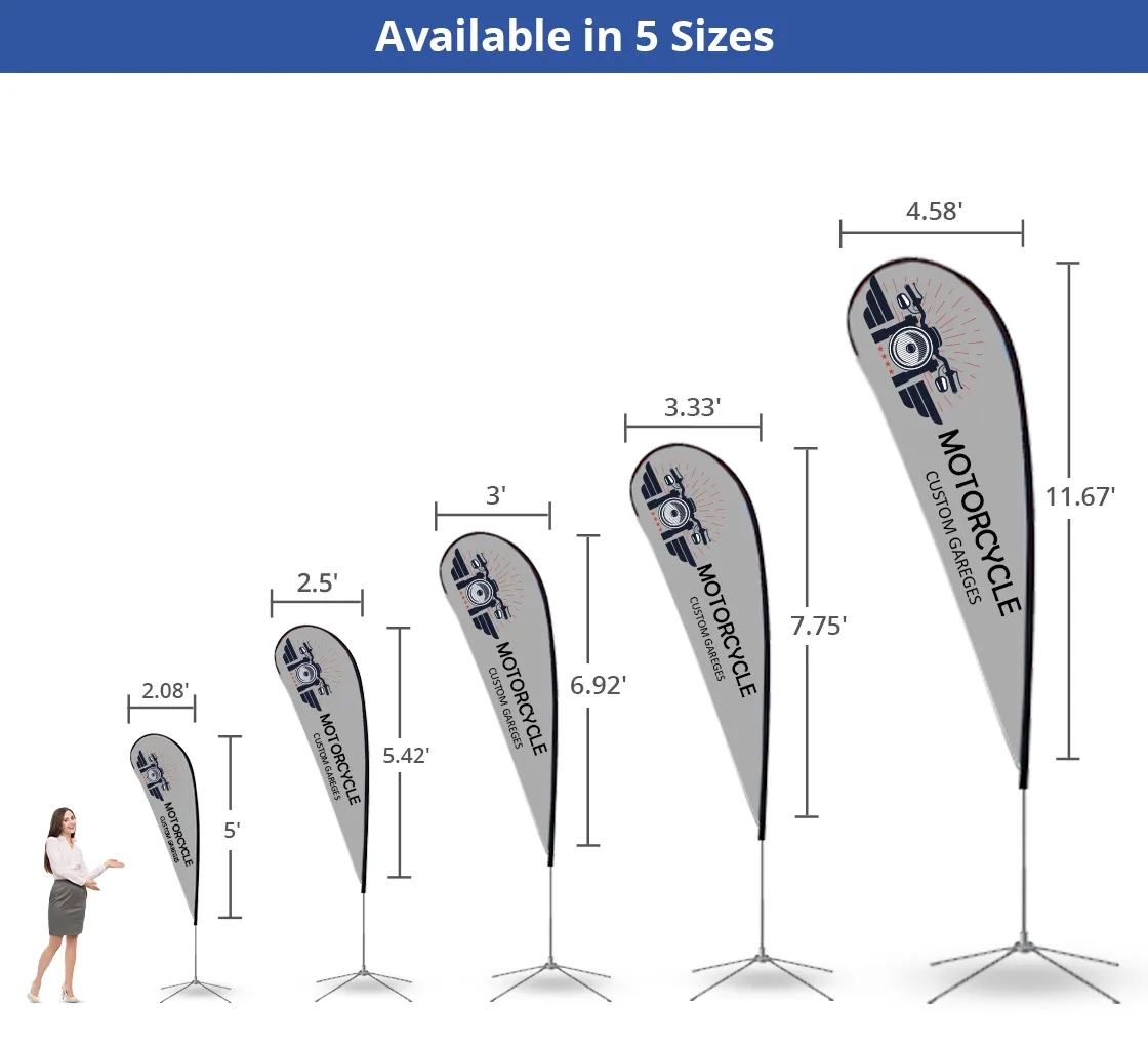 Teardrop Flag-Single Sided Package - Cross Base w/Water Bag 9