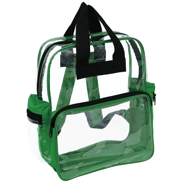 15" Clear Backpacks - Green Trim 2