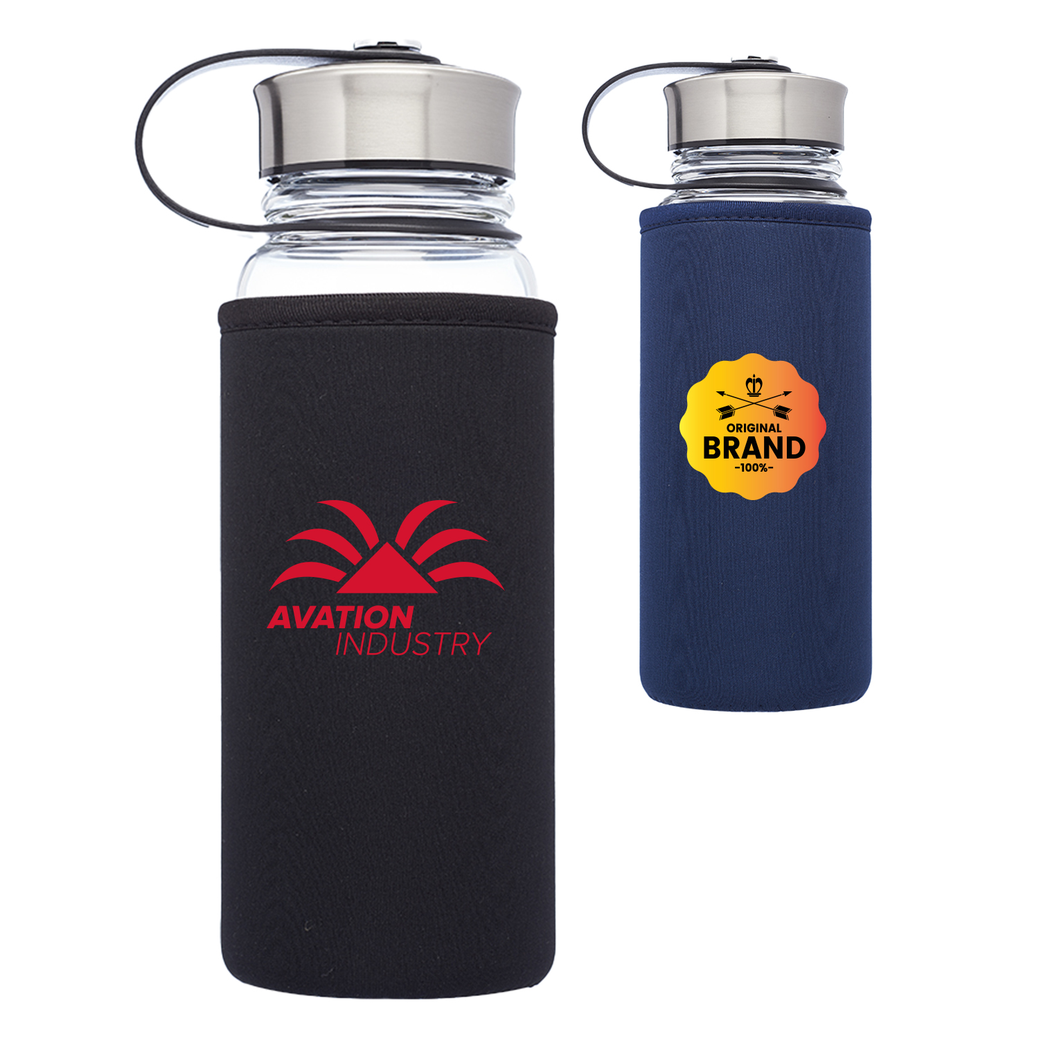 25 oz. Kangaroo Glass Sports Bottles in Neoprene Pouch 2