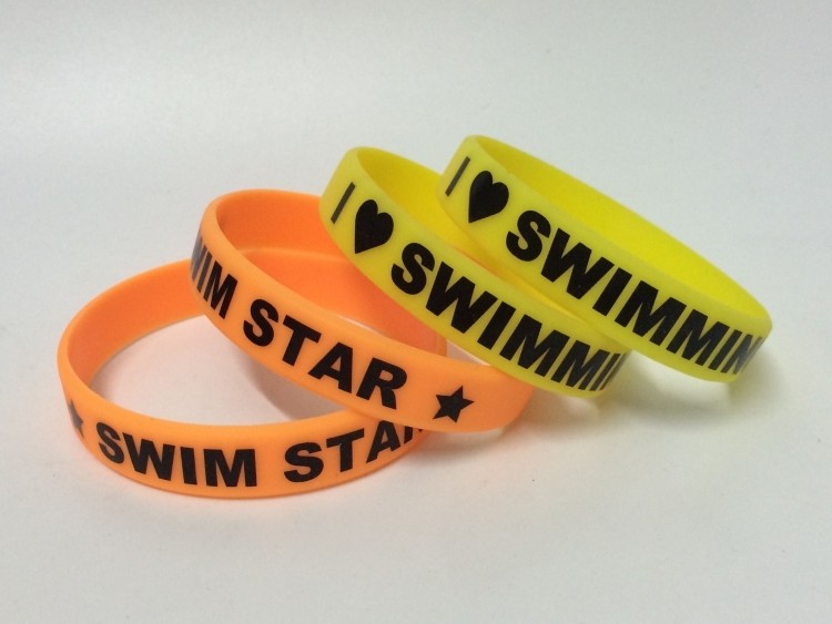 Silicone Rubber Wristband Sports Bracelet with Silk Printing Logo 2