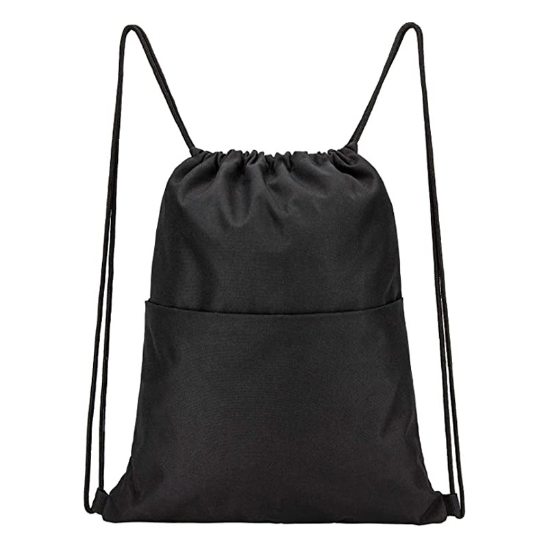 Drawstring Backpack with pocket 4