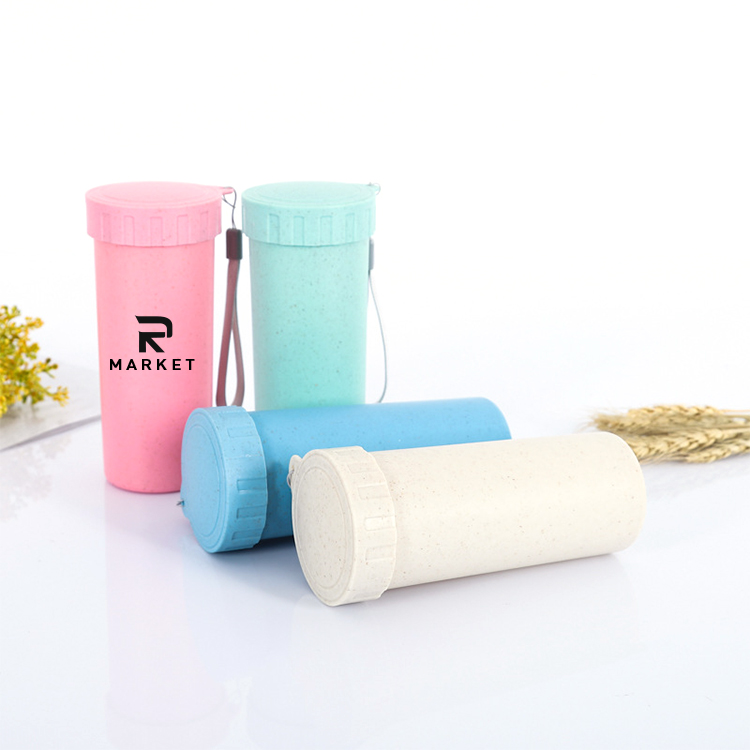Food-Grade Reusable Tumbler made of natural wheat straw fiber+food grade PP 2
