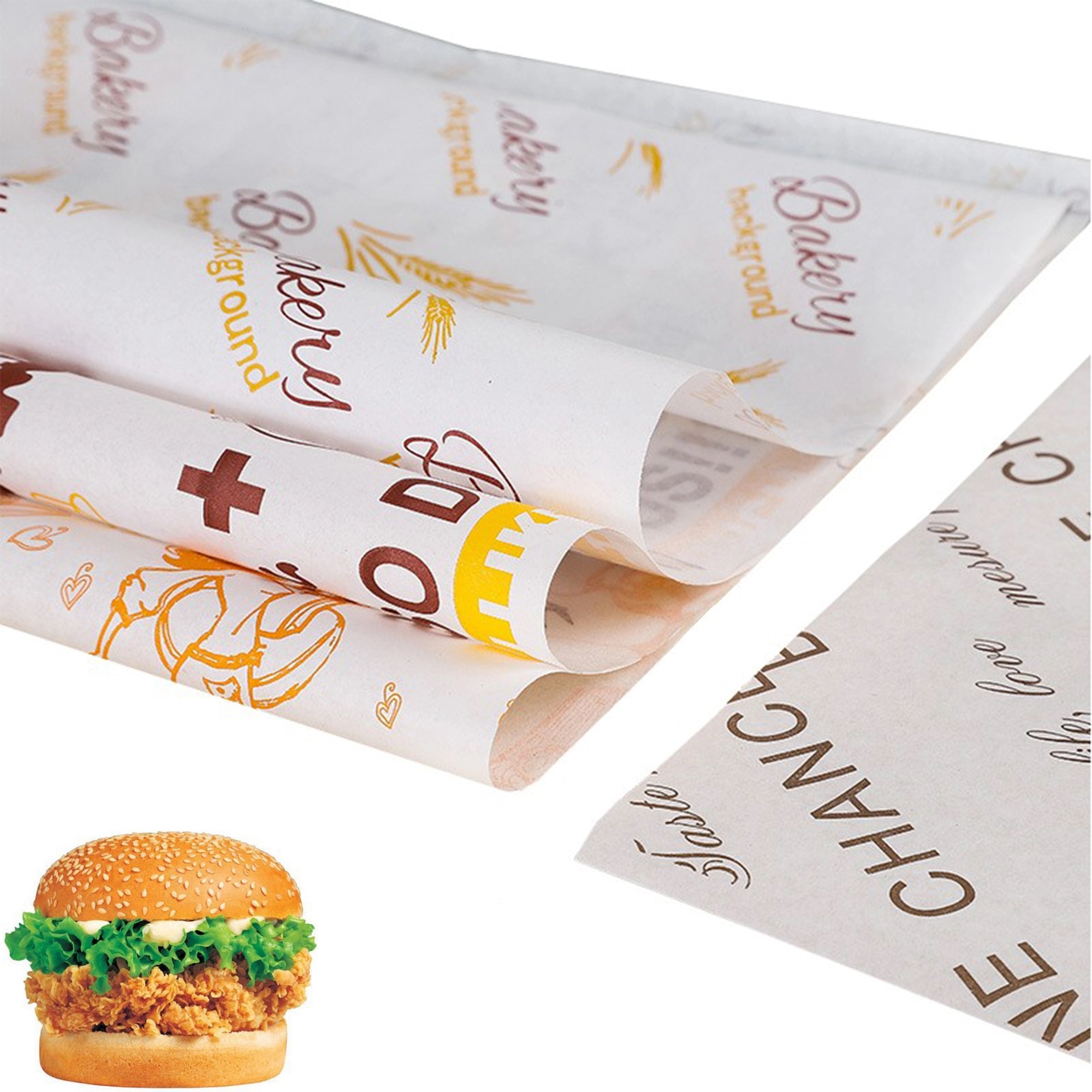 12x12 White Custom Food Wrapping Liner Paper