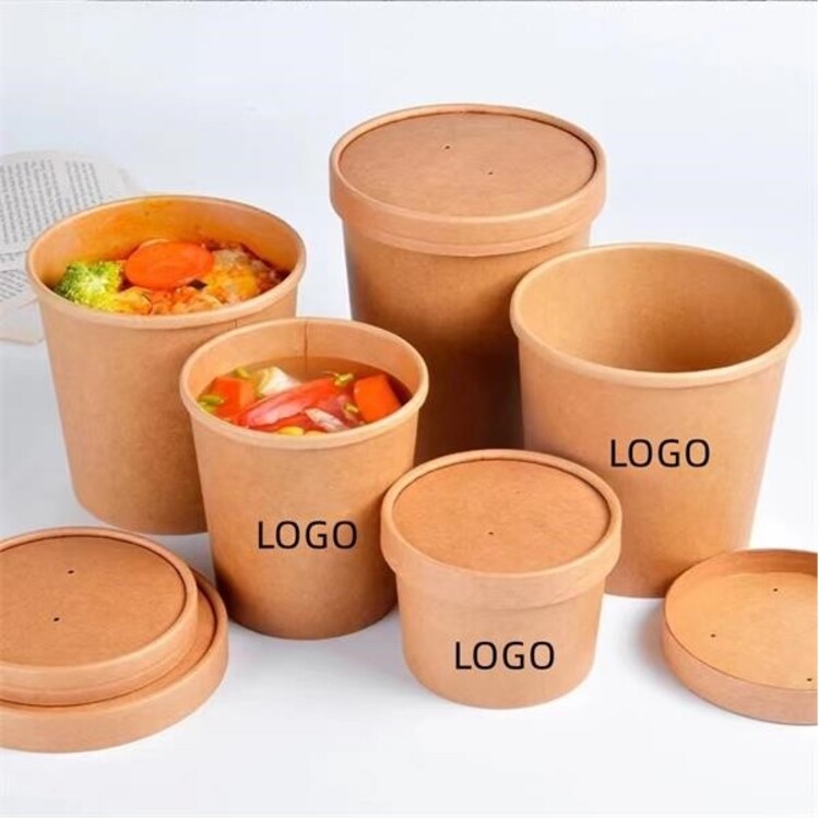16OZ Kraft soup cup with lid