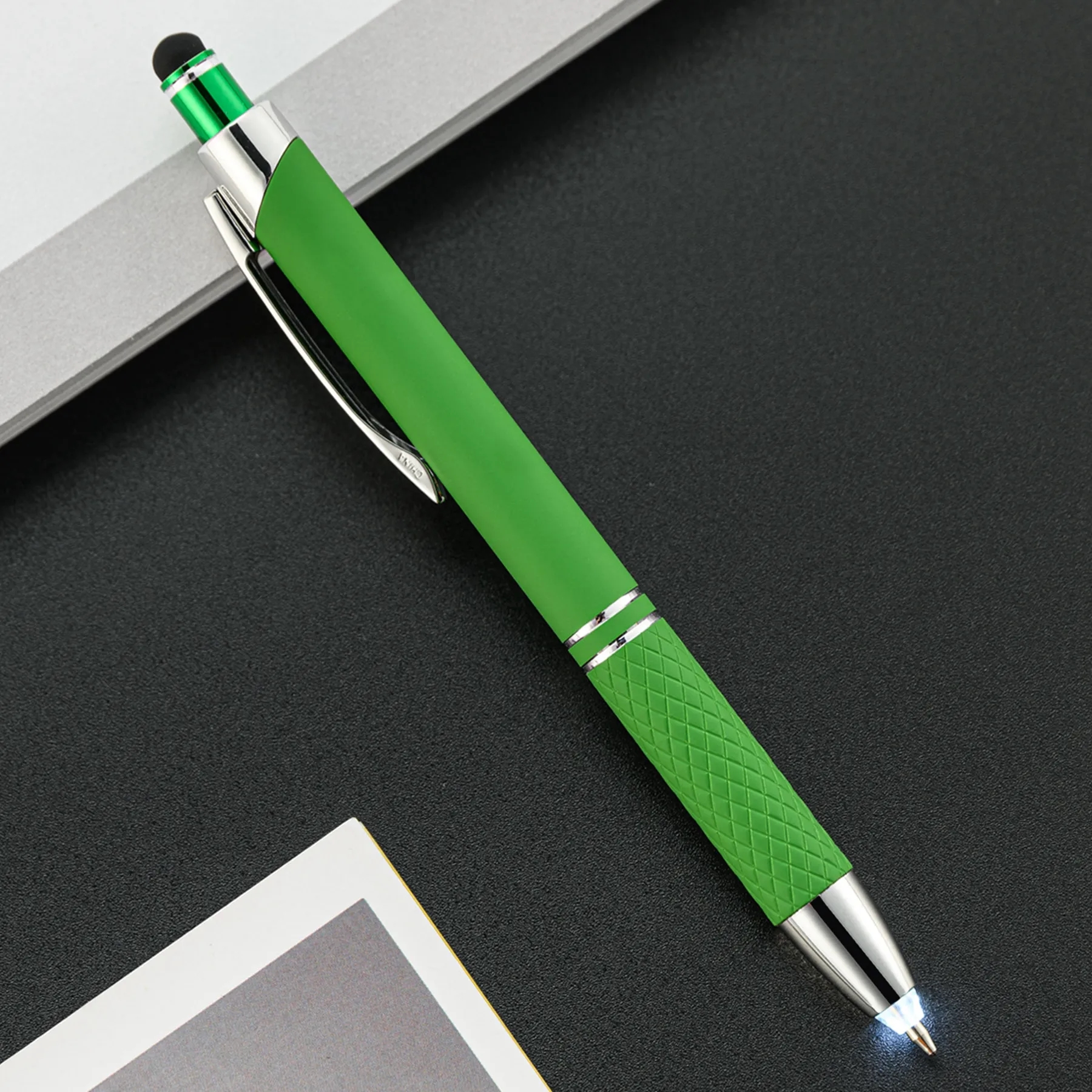 Multicolored LED Ballpoint Pen with Stylus 4