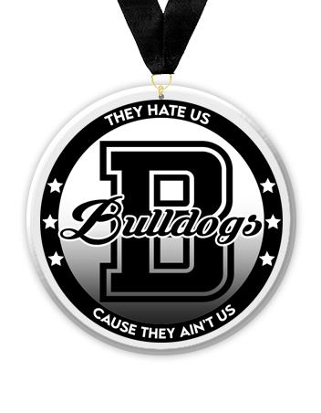 Acrylic Circle Medallions: Bulldogs 3" Size, .25" 1