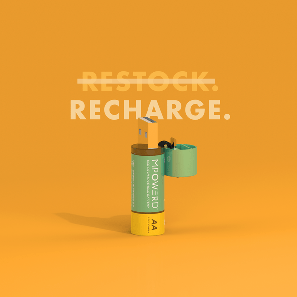 MPOWERD 4 Pack Rechargeable USB Batteries 40