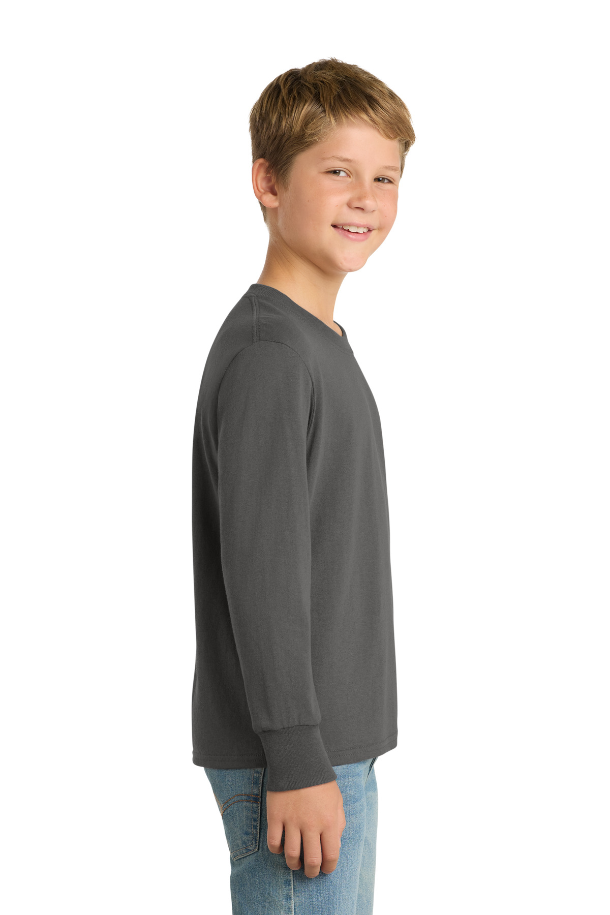 Port & Co Youth Long Sleeve Core Cotton Tee. PC54YLS 4