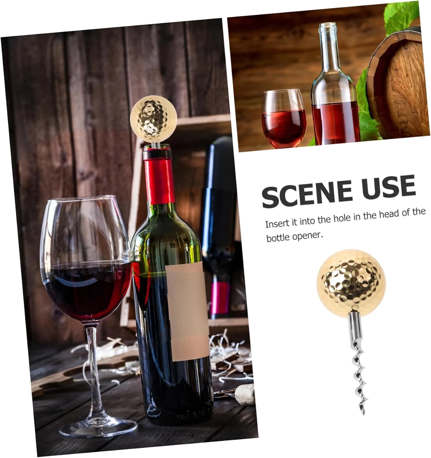 Mini Pocket Golf Ball Shaped Wine Opener/Corkscrews 4