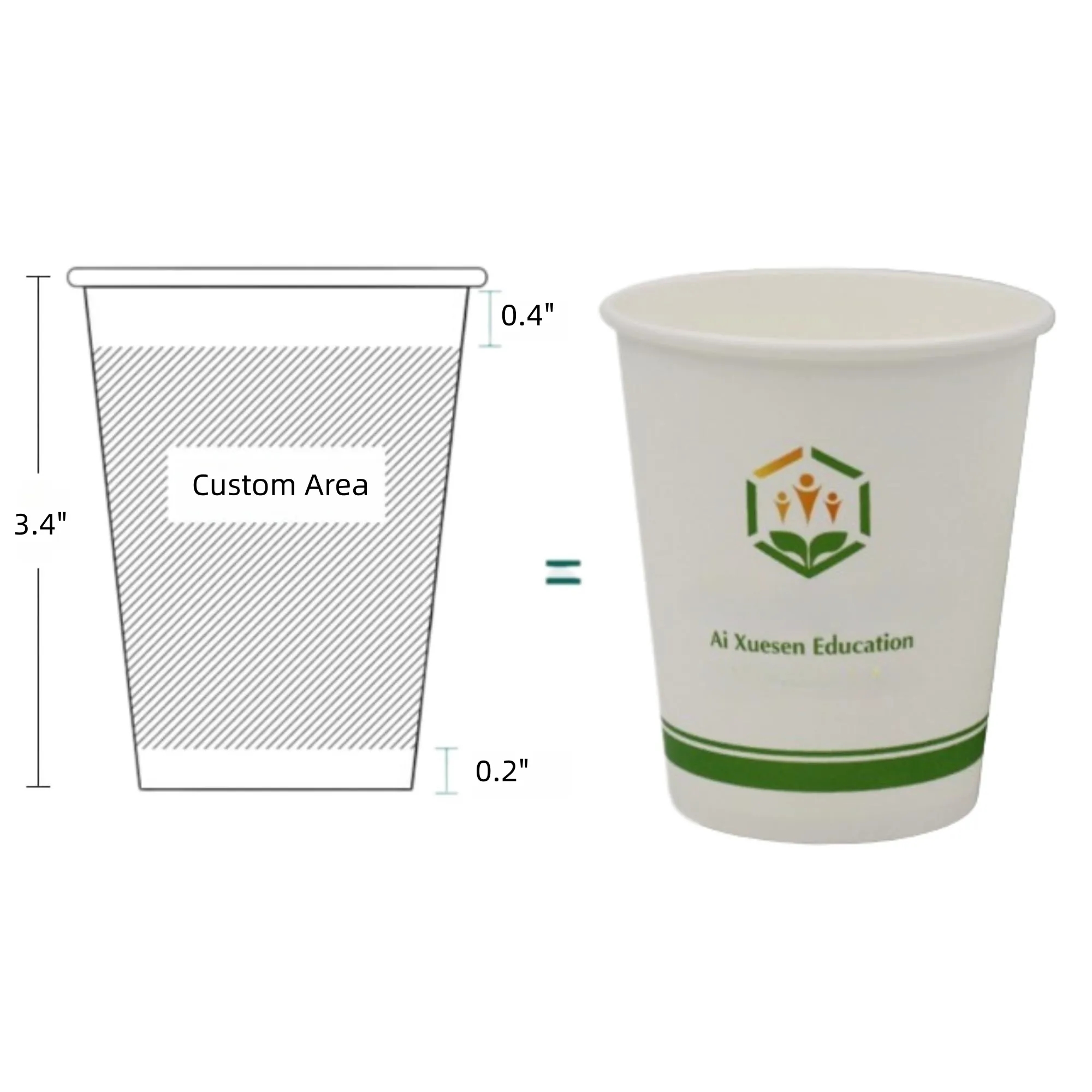 9oz Disposable Paper Cup Full Color Imprint 2