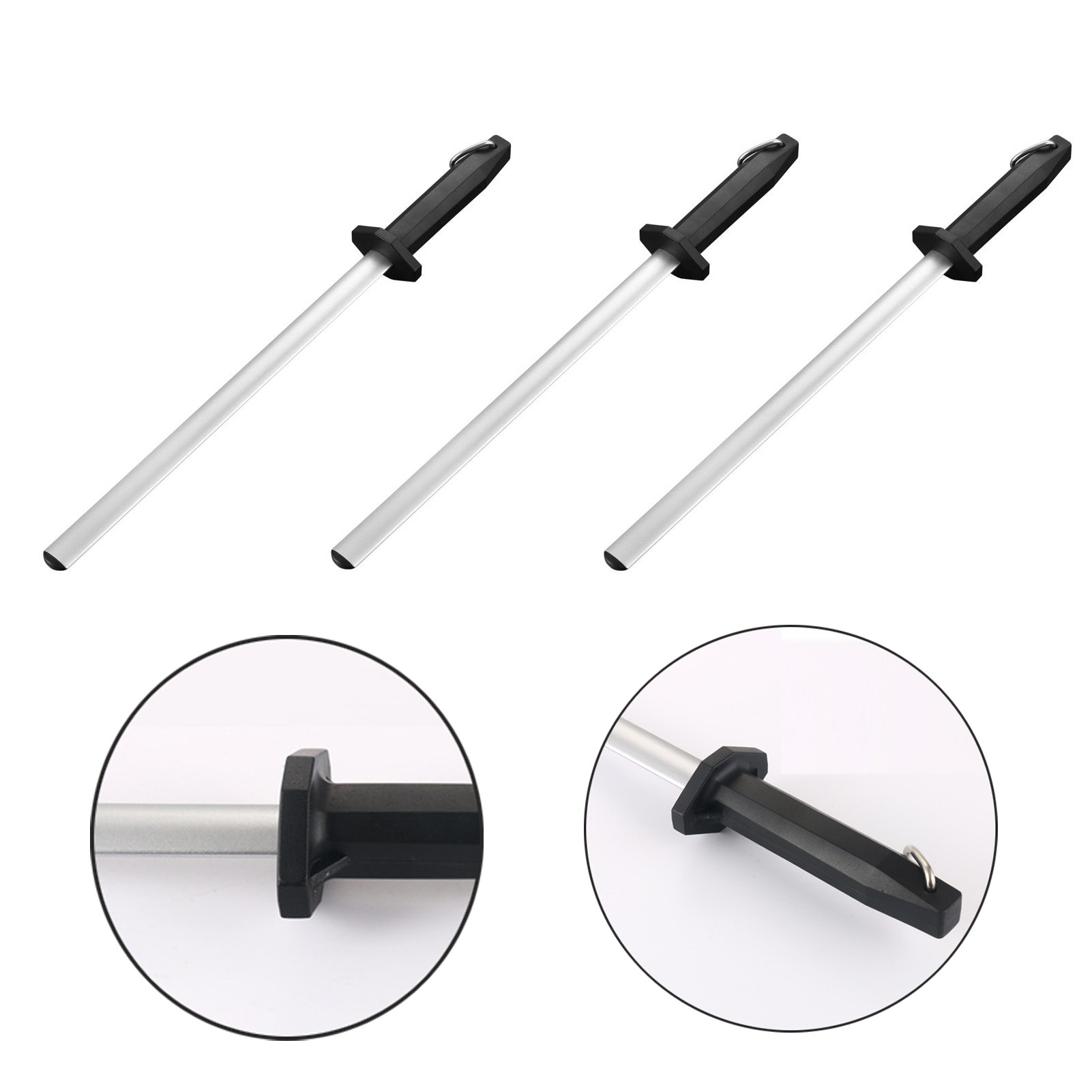 Fine Honing Rod Steel Kitchen Knife Sharpener Stick 2
