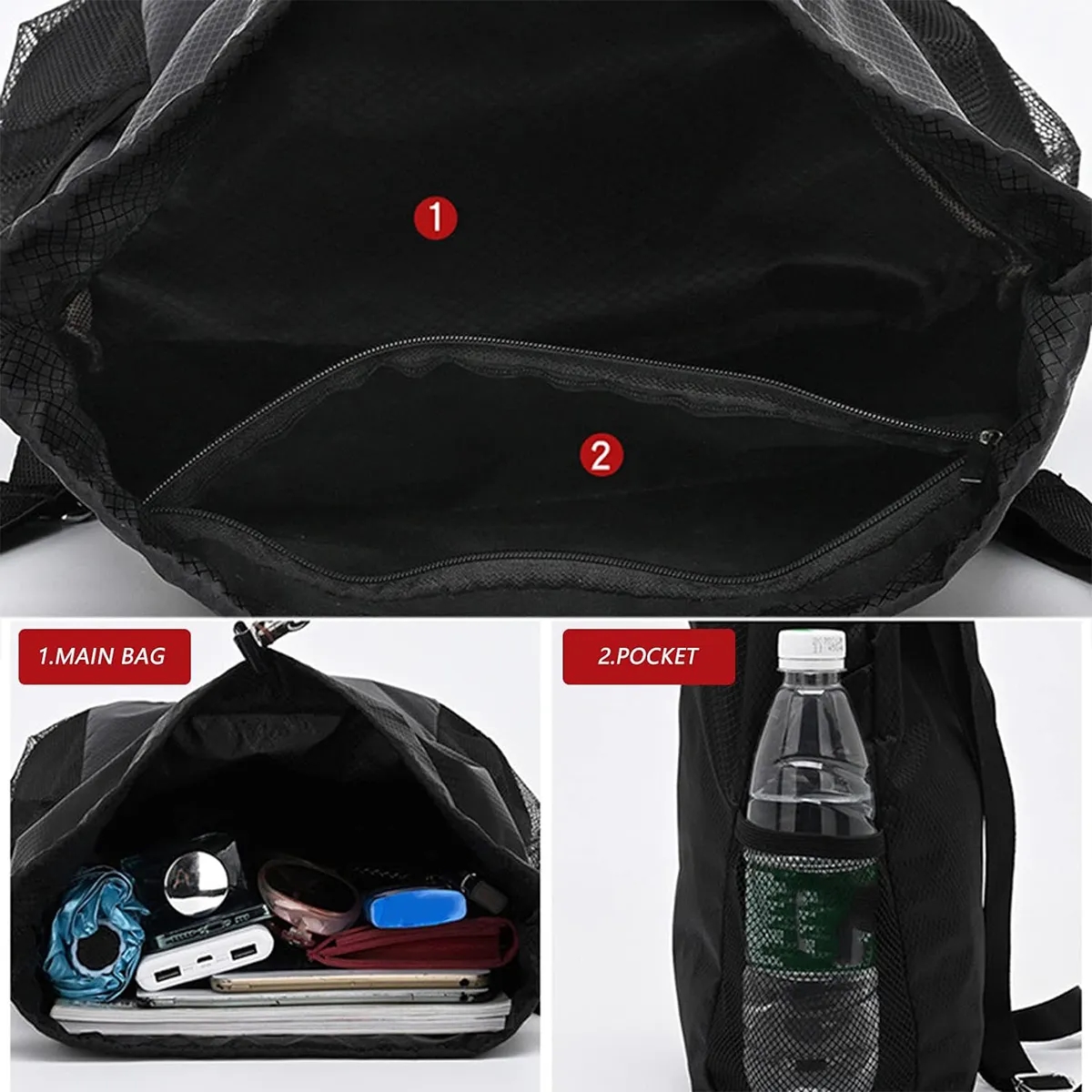 Drawstring Backpack Water Resistant Gym Sackpack Sportpacks 5