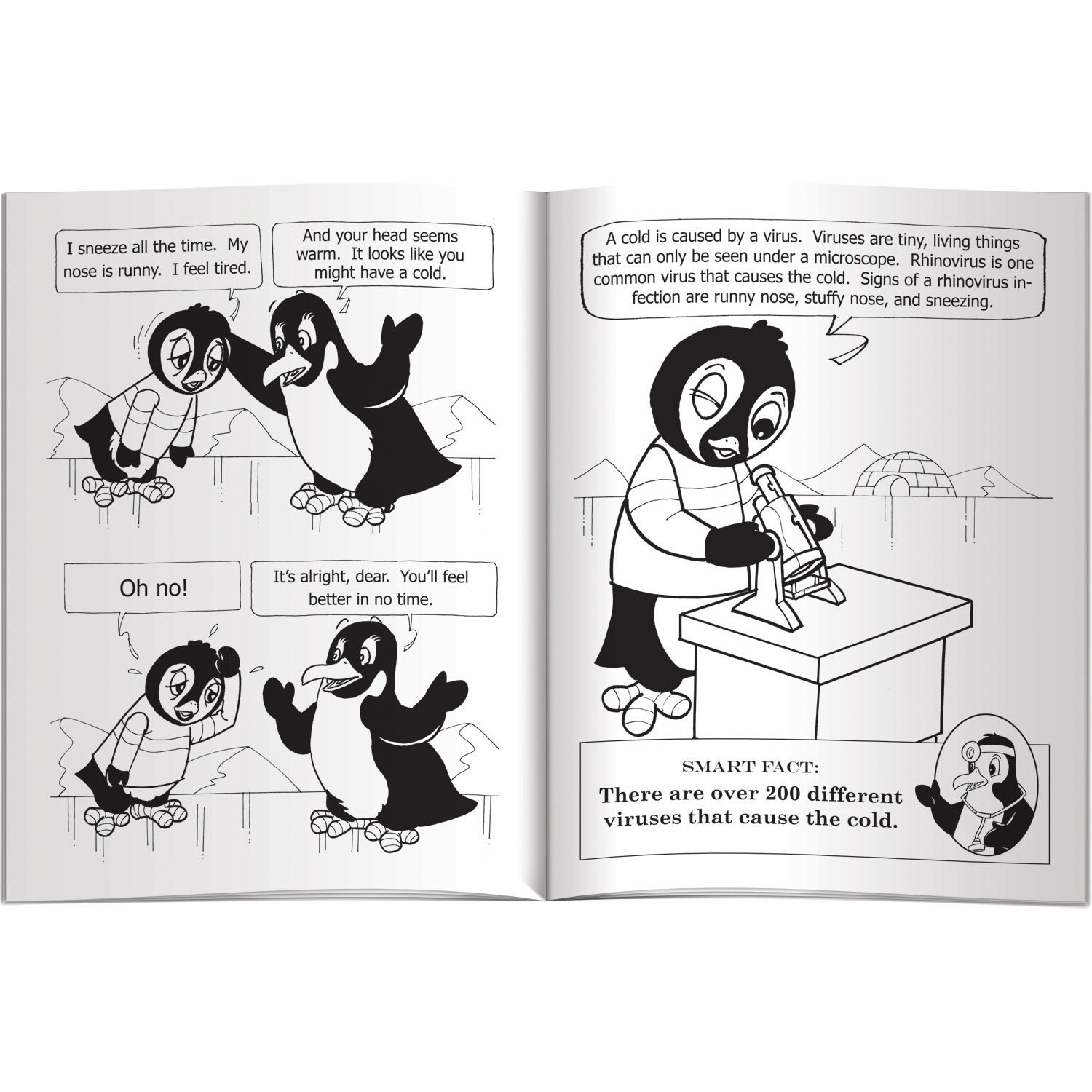 Coloring Book - Fight Germs with Pengy Penguin: Cold and Flu 2