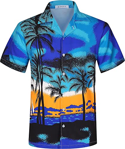 100% Polyester Short Sleeve Casual Hawaiian Shirt / Pocekt 1