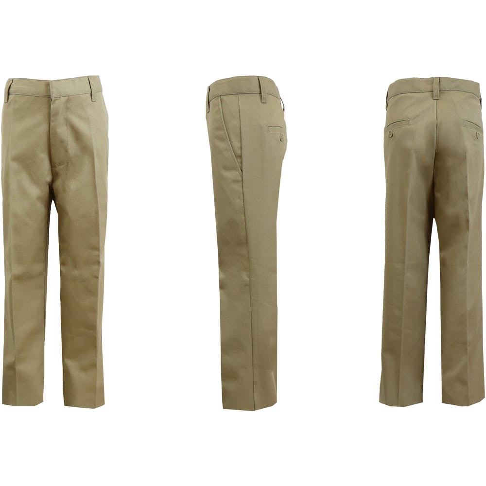 Boys' Uniform Pants - Size 14 Khaki Flat Front 2